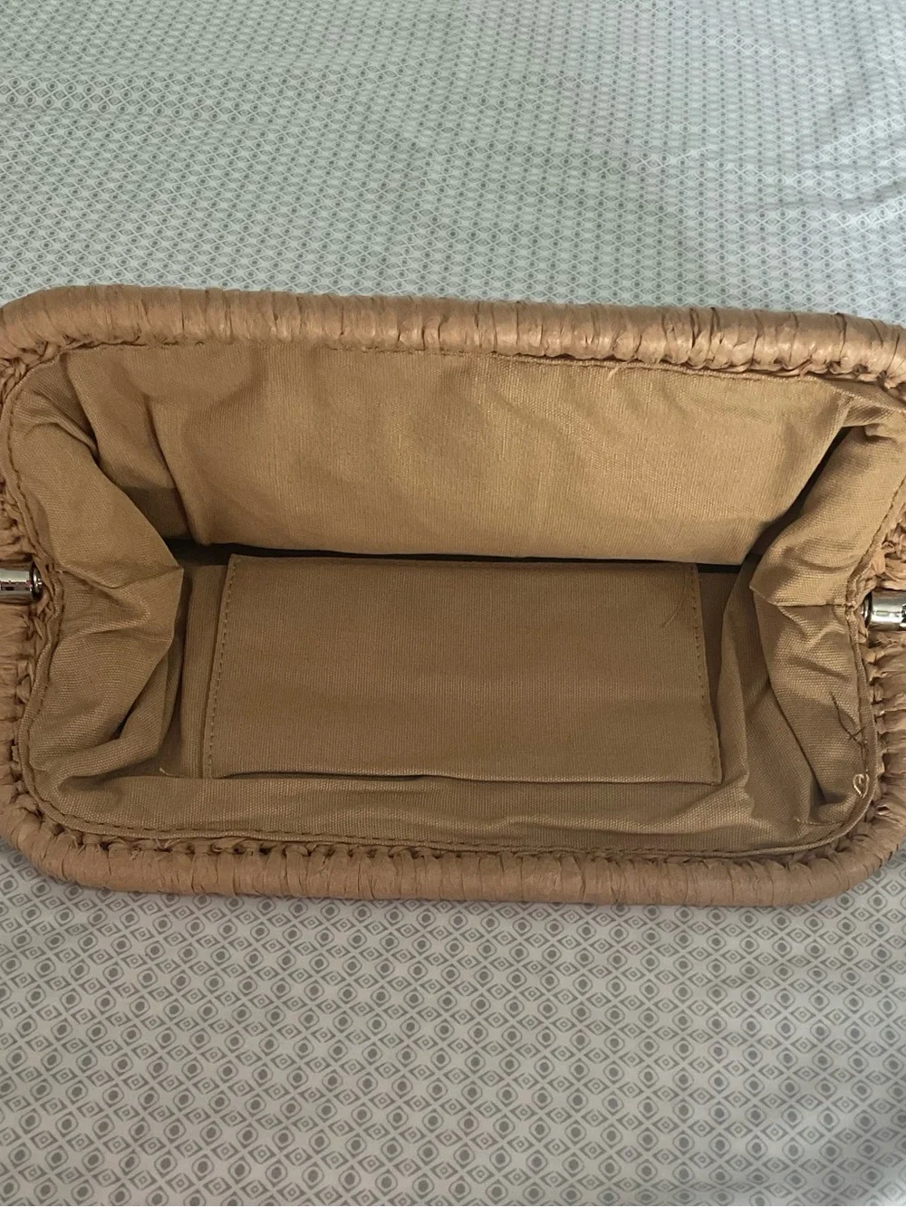 Handwoven Tan Raffia Clutch